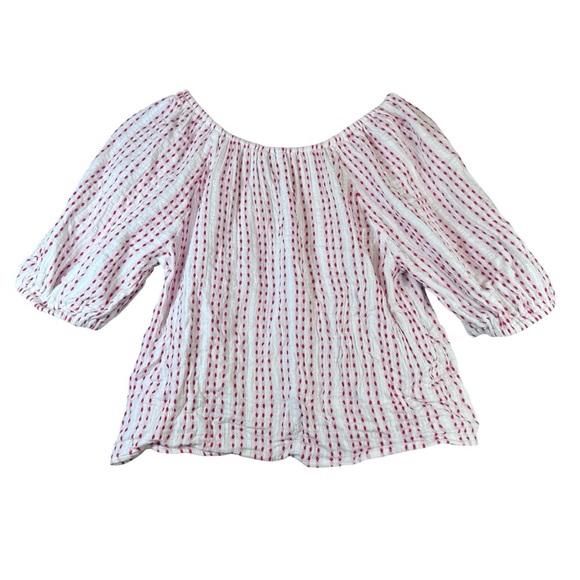 Universal Threads Red Striped Off-Shoulder Blouse - Picture 2 of 8